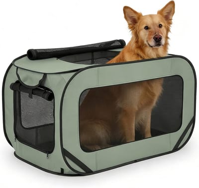 Dieren Transportbox - Reismand Kat Hond - Veilig Vervoer - Inklapbaar Ontwerp - 94 x 53 x 53 cm - Groen