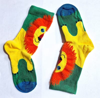 1 paar Kinder Happy socks ,Leeftijd 4 tot 6 Jaar, Tijger motief