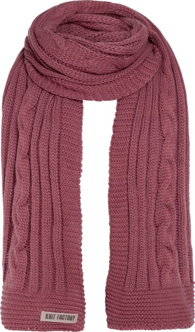 Knit Factory Elin Gebreide Sjaal Dames & Heren - Warme Wintersjaal - Grof gebreid - Langwerpige sjaal - Wollen sjaal - XXL sjaal - Heren sjaal - Dames sjaal - Unisex - Stone Red - Rood - 200x50 cm