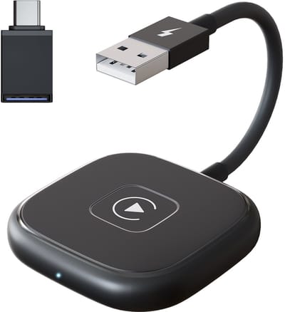Draadloze CarPlay-adapter voor iPhone iOS 10+, 5GHz draadloze CarPlay-dongle Converteer fabrieksbedrade CarPlay naar draadloos, automatische verbinding