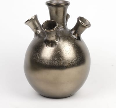 Vaas-tulpenvaas aluminium Antiek Nikkel 28cm