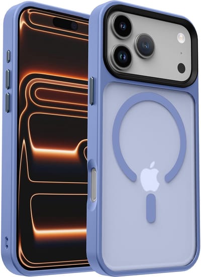 Hoesje Geschikt voor iPhone 17 Pro - Compatibel met MagSafe / Qi2 - Matte Beschermhoes - Back Cover met Magneet - Blauw