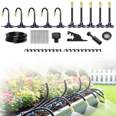 Automatisch 360° Curved Tuin Irrigatiesysteem met Verstelbare Doppen voor Tuin, Gras en Kassen (10 Meter)