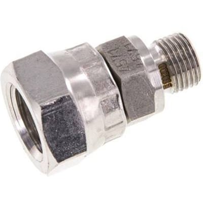 G 1/4'' x G 1/8'' F/M RVS Neusstuk 400 Bar - Hydrauliek - FL2S-FM-ST-014G-018G-I