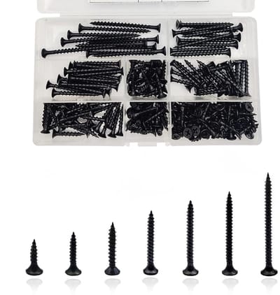 M4 zelftappende schroeven 185 stuks - 16mm/20mm/25mm/30mm/40mm/50mm/60mm - carbon staal - ShopVlot