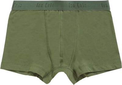 Ten Cate Basics organic cotton stretch shorts army green 2 pack voor Jongens | Maat 98/104