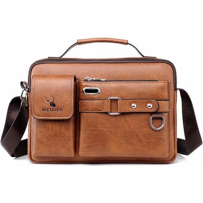 Messenger Bags voor heren Leren crossbodytas Waterdichte schoudertassen Multifunctionele aktetas Reizen Werk Zakelijke handtassen Verstelbare riem