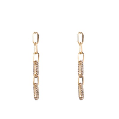Go Dutch Label Oorknoppen sparkle chain dangle Zilver