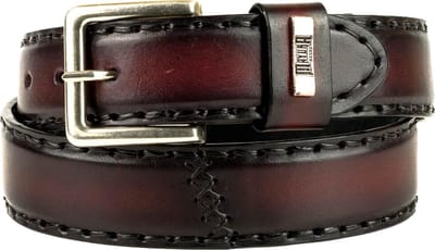 Mayura Riem 925 Bordeaux Rode Cowboy Western 4 cm Brede Jeans Riem Verwisselbare Gesp Glad leder Maat 90 cm (bovenkant gesp tot middelste gaatje)