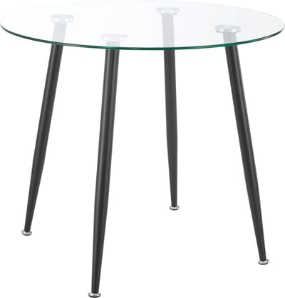 Glazen tafel Humppila rond 75x87 cm zwart en transparant