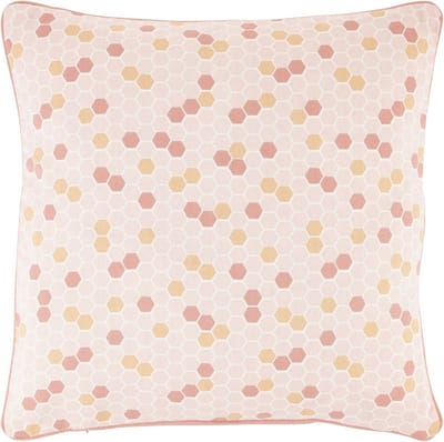 Dutch Decor HULDA - Kussenhoes 5x45 cm - perzik / roze - patroon honingraat - pasteltint - met rits