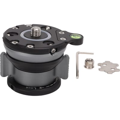 Base de nivellement pour trépied en alliage d'aluminium avec niveau à bulle pour Nikon avec filetage 14 38 pouces black