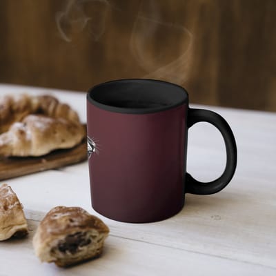 Magische Mok - Foto op Warmte Mokken - Koffiemok - Tijger - Brult - Bordeaux - Magic Mok - Beker - 350 ML - Theemok
