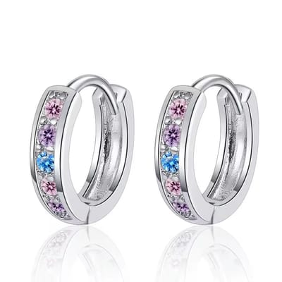 Oorbellen meisje - hoops - regenboog - pastel