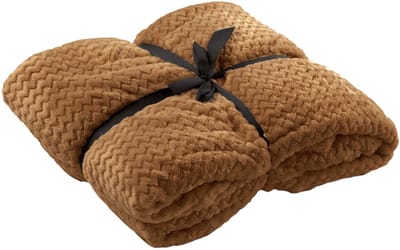 Dutch Decor - MARA - plaid 150x200 cm - superzachte deken - zigzagpatroon - Tobacco Brown - bruin