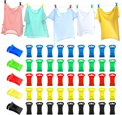 SnelShoppen - 50 Stuks Wasmachine Droger Sok Clips, Kleurige Sok Sorter, Duurzame Plastic Sok Houders voor Wasmachine en Droger, Handige Sok Clips met
