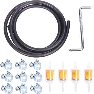 Set van 16 Stuks 6 Voet Lange 5/16" ID Brandstofslangen met Brandstoffilters en Mini Brandstofpomp Slangklemmen voor Kawasaki, Kohler en Briggs & Stratton Motoren