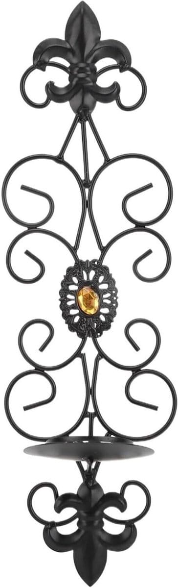 Wandmontage Kandelaars - Muur Decoratie - Sfeerverhogend Gebruik - Diamant Encrusted - 2 stuks - Zwart