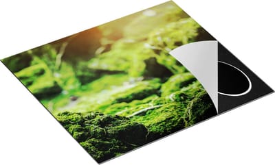 Chefcare Inductie Beschermer Groen Mos Bedekt over Stenen - 60x50 cm - Afdekplaat Inductie - Kookplaat Beschermer - Inductie Mat