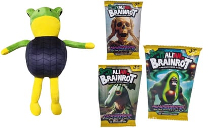 Happy Trendz® Nieuw 2025 Model Italian Brainrot Knuffel Plushe Model met Speelkaarten x 10 Stuks - Spaar ze allemaal