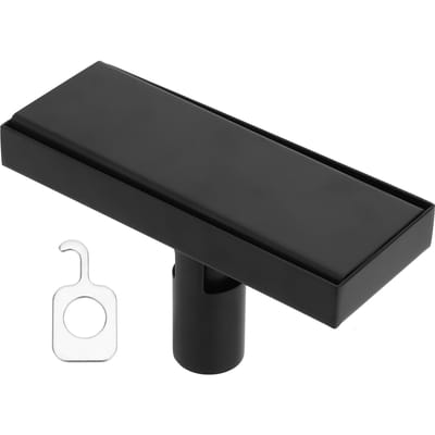 20cm Verborgen Vloerafvoer 304 Roestvrij Staal Douchevloerafvoer met Tegelinzet Verwijderbaar Deksel black