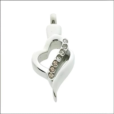 Aramat Jewels | Gedenkhangers | Elegante Stalen Ashanger met Zirkonia – 316L Zilverkleurig Gedenksieraad | | | |20mm | Staal | Volwassenen | Verkleurd niet