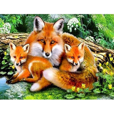 Peinture diamant 5d à faire soi-même, broderie d'animaux en forme de renard 20X30CM