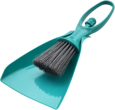 Stoffer en Blik Set - Mini Bezempje - Snel Opruimen - Ergonomisch Handvat - 23.5cm - Groen