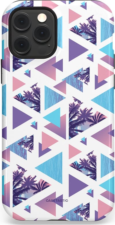 Casetastic Hoesje Geschikt voor Apple iPhone 12/12 Pro Magsafe - Stijlvolle Beschermende Duo-layer Case - Zomervibe geometrie