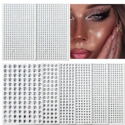 Elysee Beauty Zelfklevende Glitter Steentjes - 8 vellen Festival strass stickers – Plak diamantjes voor gezicht & lichaam - Rhinestone