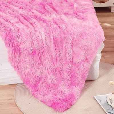 Witte pluizige deken voor bed, deken voor bank, zachte imitatiebont deken comfortabele shaggy gezellige pluche harige dekens bankhoes 130X160cm