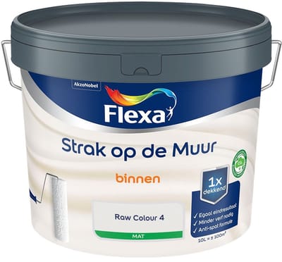 Flexa - Strak Op De Muur Binnen Mat - Raw Colour 4 - Mengverf - 10 L