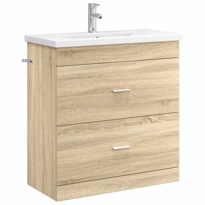 vidaXL - Badkamermeubel - Set - Sonoma - Eiken - 81 - x - 40 - x - 84,5 - cm - Bewerkt - hout