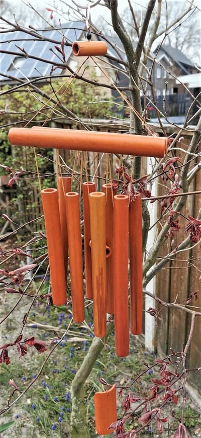 Handgemaakte – Japanse - bamboe - windgong hanger met - Zen - geluid - Ornament – terras - tuin - terras decoratie.