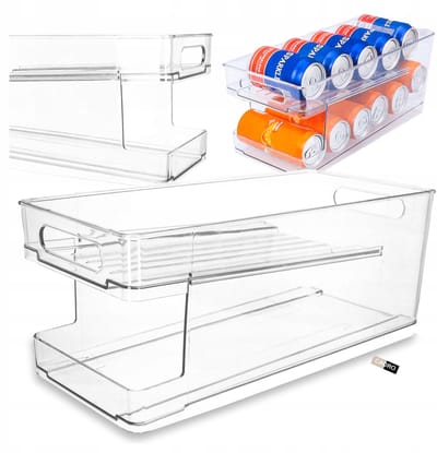 2-Laag Blikjes Organizer Koelkast - 35,5x16 cm - Ruimtebesparend