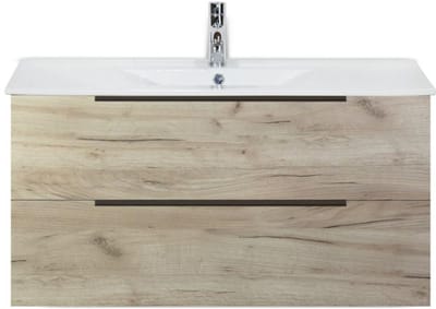 Seville Badmeubelset 100 cm - Craft Oak Edge Greep - Wastafel Enjoy