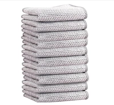10-pack - Keukendoeken - 7,87" x 7,87" - Draad - Vaatdoeken - Geschikt voor natte en droge oppervlakken - Multifunctionele schoonmaakdoeken - Herbruikbaar - Geschikt voor kookgerei, gootstenen, kookplaten en vaat
