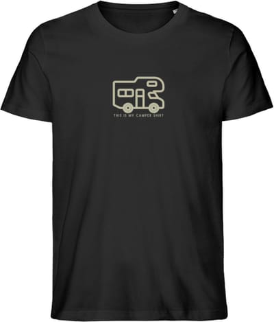 Grappig T Shirt Dames Heren - Camper - Kamperen - Vakantie - Zwart - XS