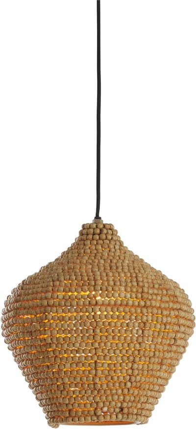 Light & Living Hanglamp Kalenga Kralen, 28cm - Naturel