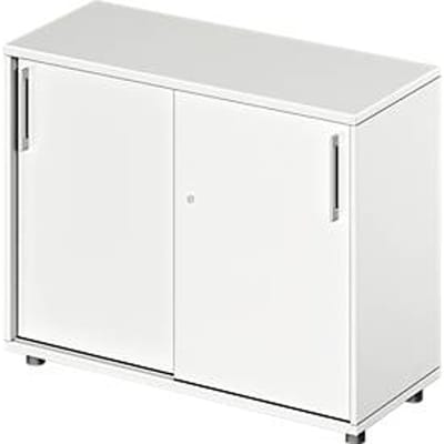 Schäfer Shop Genius Schuifdeurkast TETRIS WOOD, 2 ordnerhoogten, B 1000 mm, hoogte incl. glijders, wit
