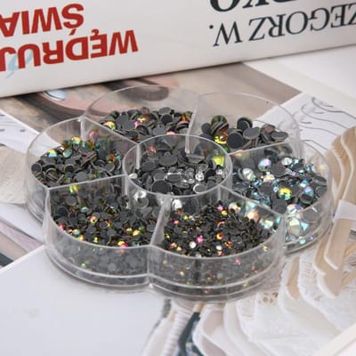 Glaslijm Bodem Plat Hot Fix Strass Steentjes voor Nagelkunst DIY Sieraden Kleding Telefoonhoes Decoratie1 gray