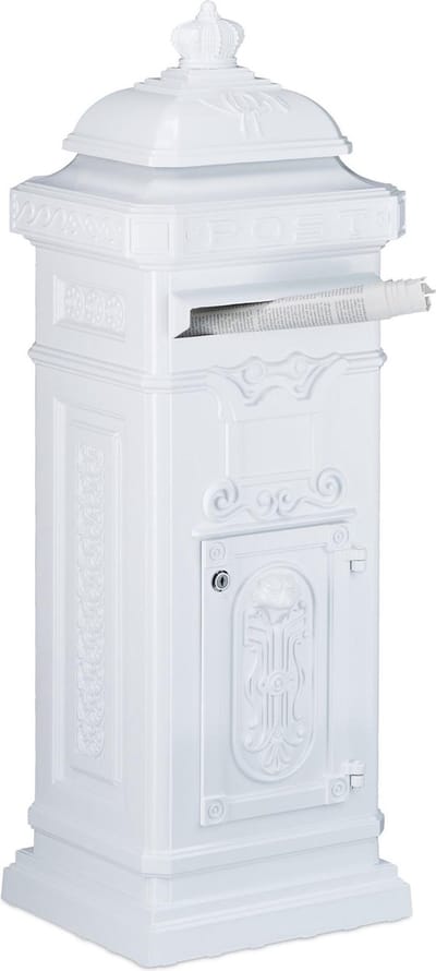 Engelse brievenbus - 101x34,5x31 cm - staand - wit