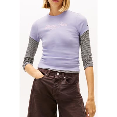 Tommy Hilfiger Slim Essential Logo T-shirt Periwinkle Dusk Taglia: XS | Maglie Sportivi Outlet | Donna | Blu