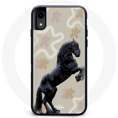 Coque Souple - Frison - Iphone XR - Noir - Motif Cheval - Mixte