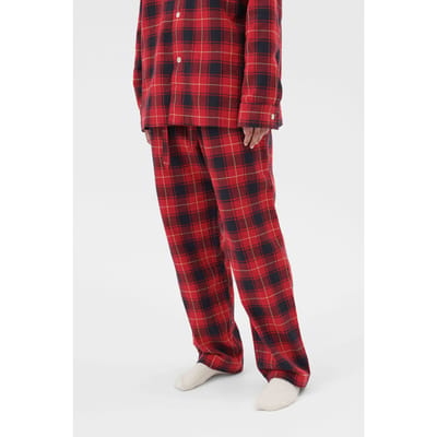 Tekla Unisex Flannel, Pyjamas Pants Red Plaid Maat: XXS | Nachtmode Outlet | Unisex | Rood
