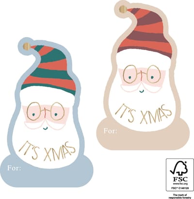 10 Kerst Stickers Duo - Crazy Santa Gold
