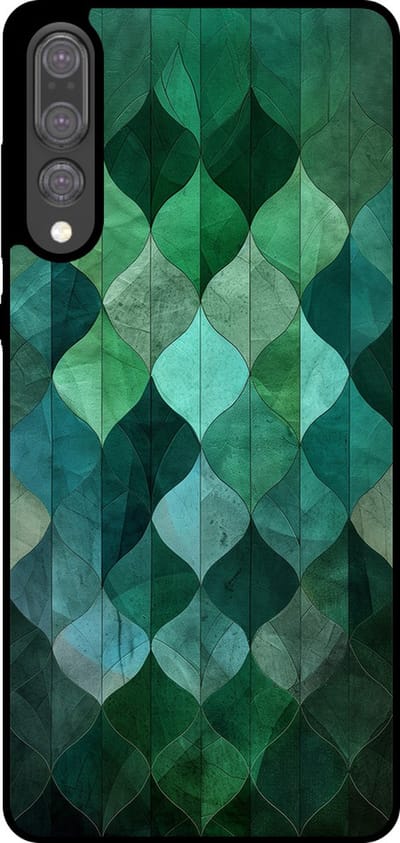 Smartphonica Telefoonhoesje Geschikt voor Huawei P20 Plus met groene bladeren opdruk - TPU backcover case green leafs design geschikt voor Huawei P20 Plus