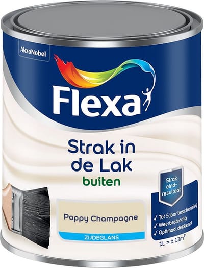 Flexa - Strak In De Lak Buitenlak Zijdeglans - Poppy Champagne - Mengverf - 1 L