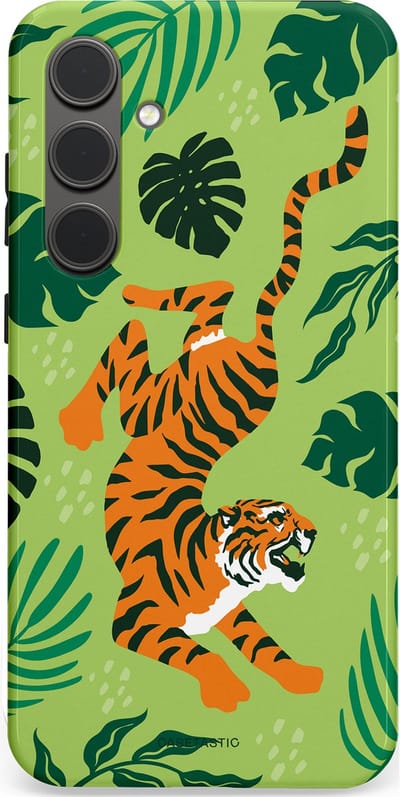Casetastic Hoesje Geschikt voor Samsung S24 Plus - Stijlvolle Beschermende Duo-layer Case - Tijgerwoud