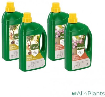 POKON PLANTENVOEDING 2 SOORTEN VOORDEELPACK 4 X 1 LITER